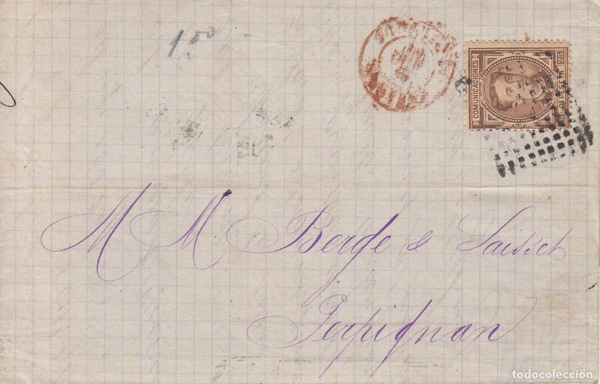 Francobolli: CRCAR134 CARTA COMPLETA DE BARCELONA A PERPI&Ntilde;AN (FRANCIA) CON SELLO N&ordm; 177. MATASELLOS ROMBO DE