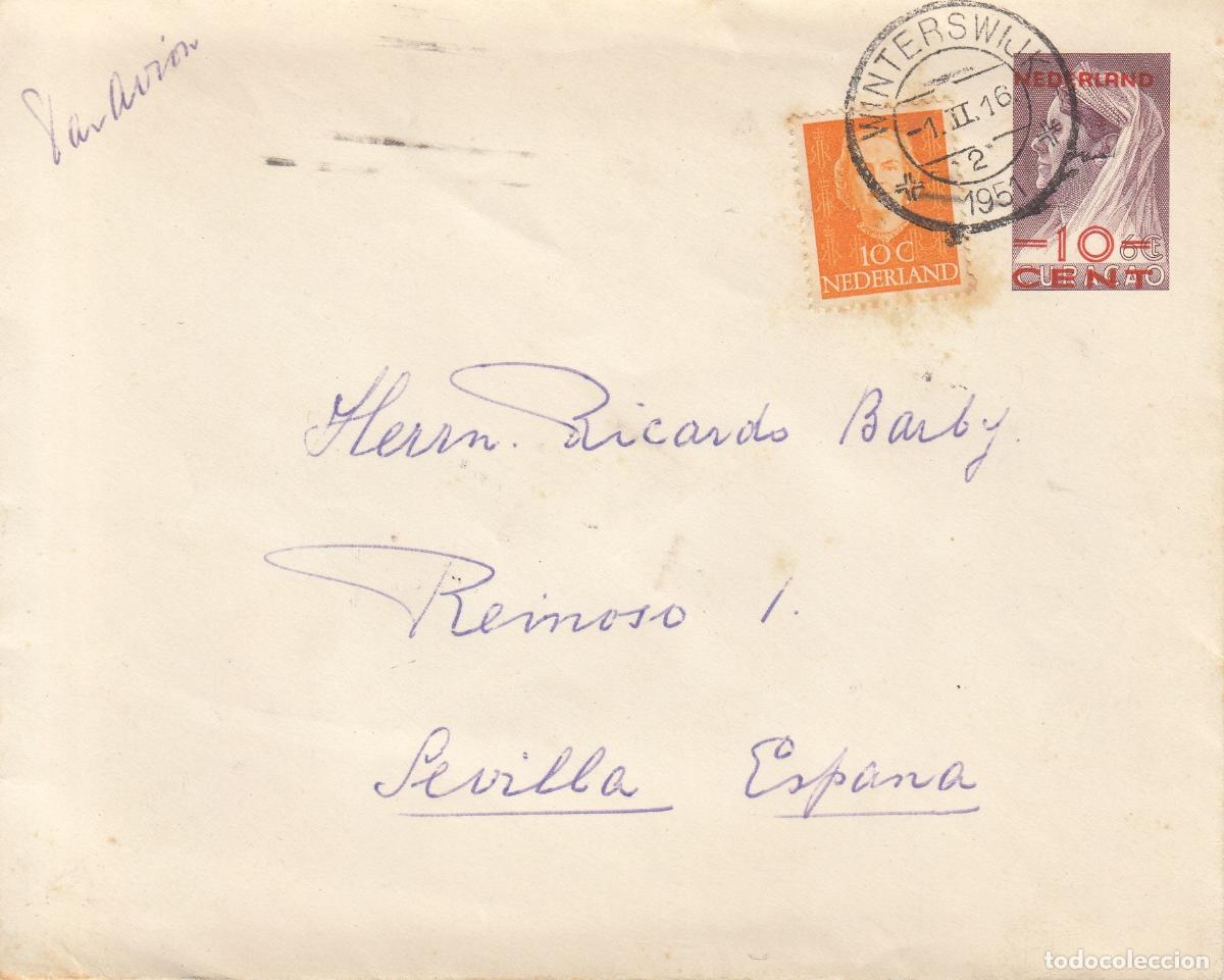 Sellos: CRCAR274 SOBRE DE WINTERS WIJK (PAISES BAJOS) A SEVILLA CON SELLO N&ordm; 513 DE PAISES BAJOS Y EL N&ordm;