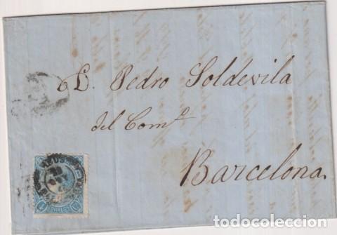 Sellos: Carta de Reus a Barcelona del 22 Abr. 1865 Con Edifil 75A. con fechador de 1857
