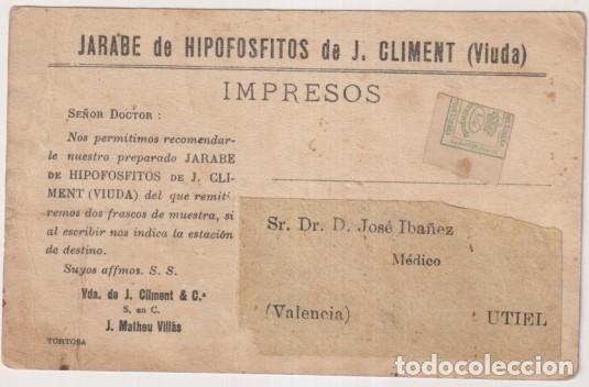 Sellos: Tarjeta Postal de par&iacute;s. Plaza de la concordia. Publicidad de jarabe de hipofosfitos J. Climent. Tor