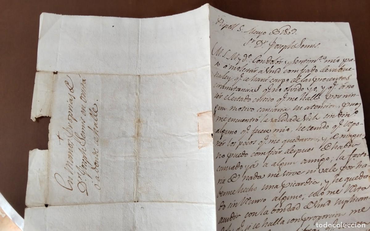 Sellos: RIPOLL ENVUELTA PREFILATELICA CIRCULADA EN EL A&Ntilde;O 1809 CARTA INTERIOR , PIEZA COLECCION