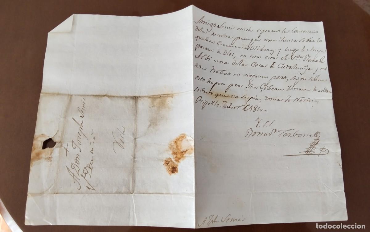 Sellos: RIPOLL ENVUELTA PREFILATELICA CIRCULADA A VIC A&Ntilde;O 1810 CARTA INTERIOR , PIEZA COLECCION