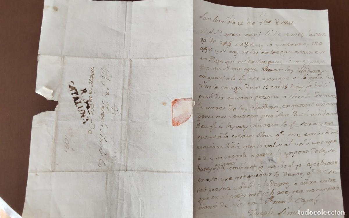 Sellos: SAN JUAN ABADESAS ENVUELTA CIRCULADA A VIC A&Ntilde;O 1802 MARCA R34 CATALU&Ntilde;A MUY ESCASA