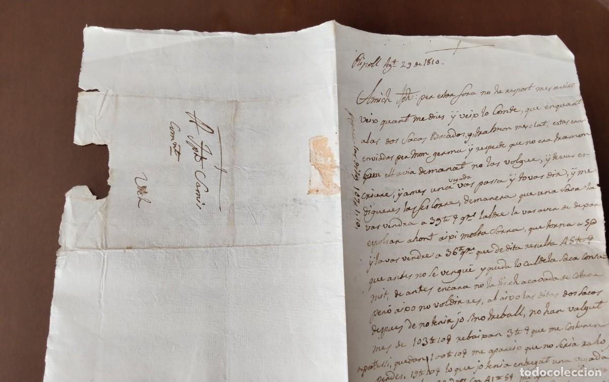 Sellos: RIPOLL ENVUELTA PREFILATELICA CIRCULADA A VIC A&Ntilde;O 1810 ESCRITA INTERIOR PIEZA COLECION
