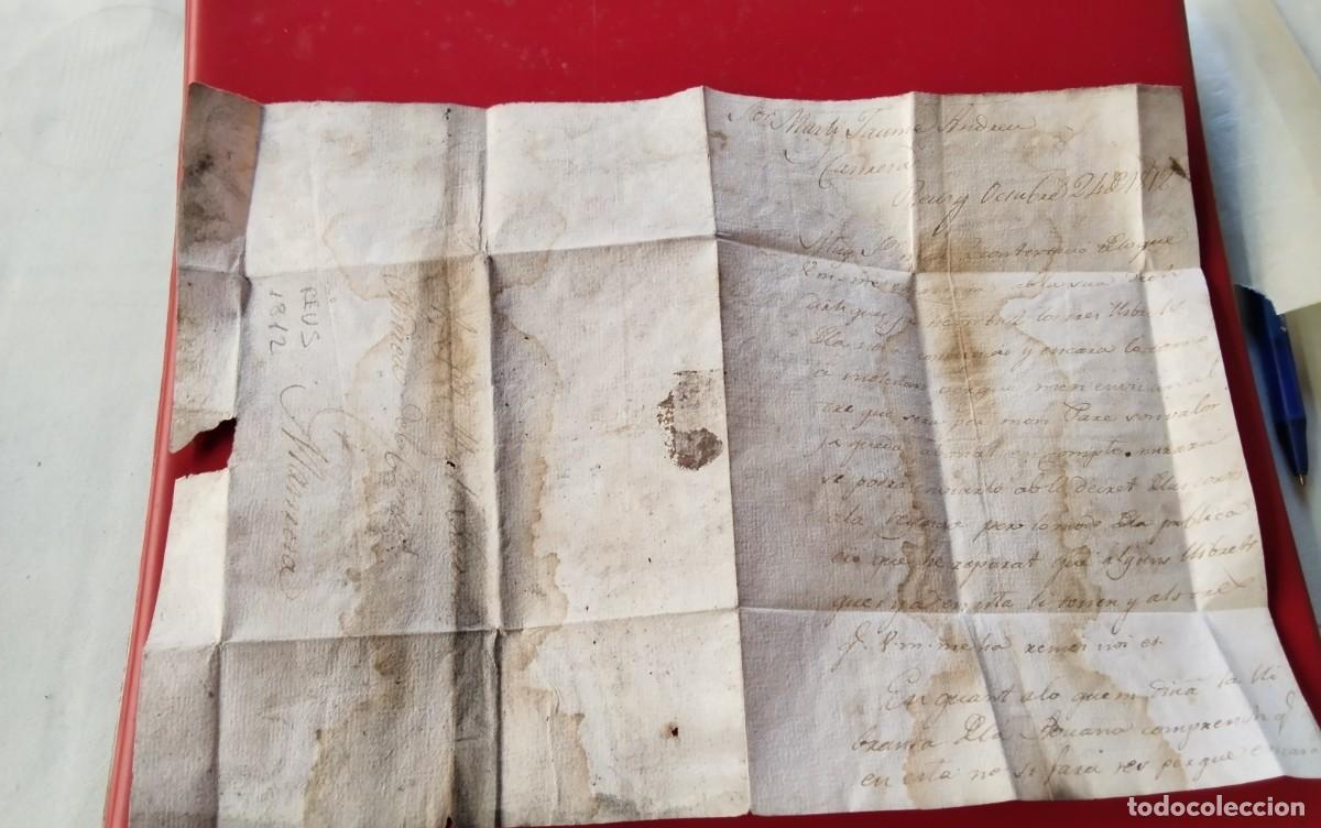 Sellos: REUS ENVUELTA PREFILATELICA CIRCULADA A MANRESA A&Ntilde;O 1812 CARTA INTERIOR