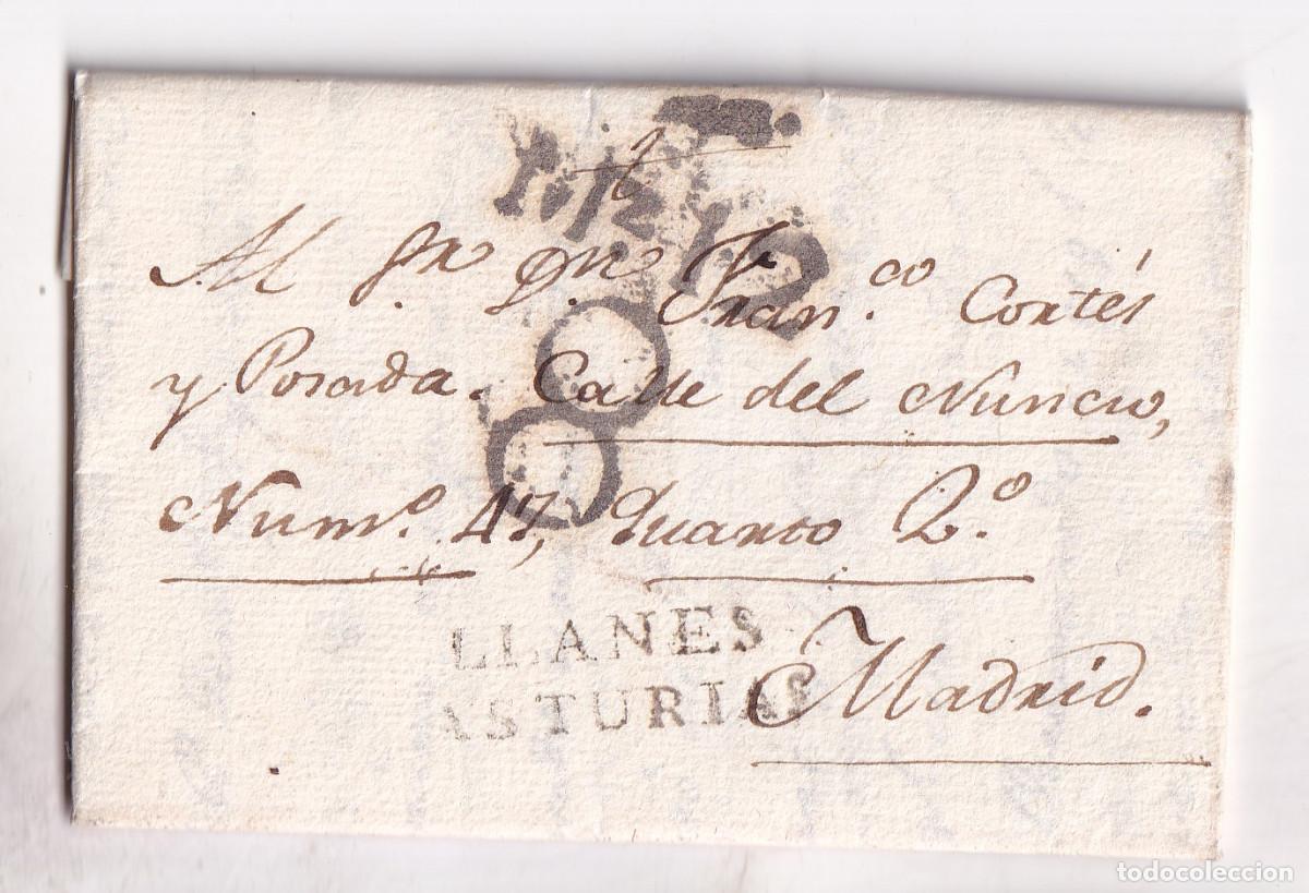 Sellos: PREFILATELIA. CARTA ENTERA DE UN FRAILE DE CELORIO. LLANES. 1816. ASTURIAS