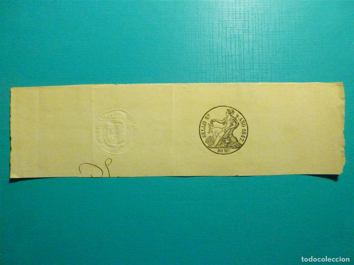 Sellos: Cabecera - Timbre Tasa Documentos, Papel Timbrado - Timbrolog&iacute;a - Sello 4&ordm; - A&ntilde;o 1847 - 40 Maravedis
