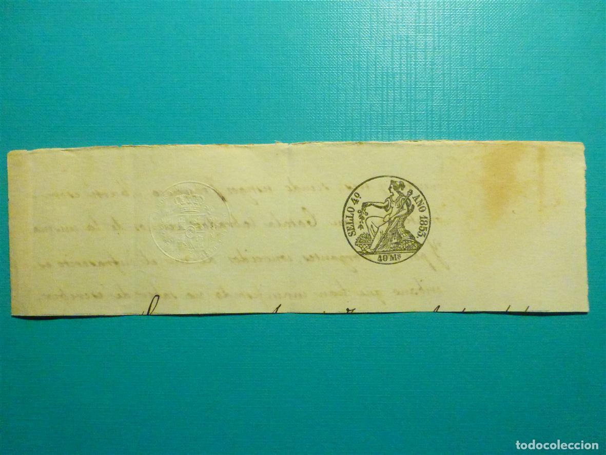 Sellos: Cabecera - Timbre Tasa Documentos, Papel Timbrado - Timbrolog&iacute;a - Sello 4&ordm; - A&ntilde;o 1855 - 40 Maravedis