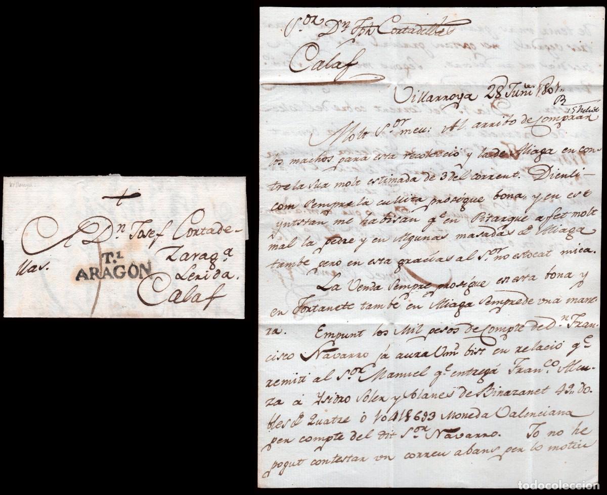 Stamps: Teruel - Prefilatelia - PE 3 - 1807 - Carta fechada en Vilaroya a Calaf