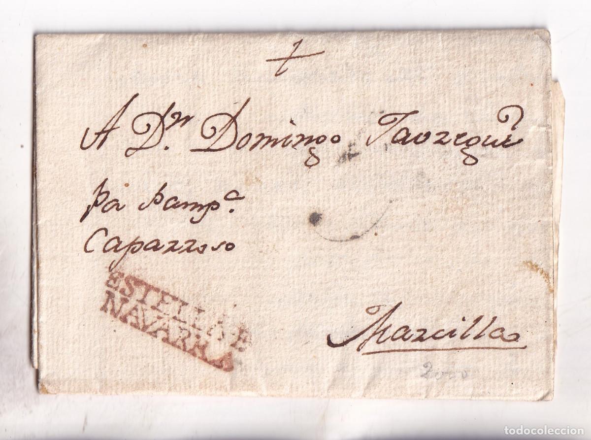 Sellos: PREFILATELIA. CARTA ENTERA. ALLO A MARCILLA. NAVARRA. 1813. MARCA DE ESTELLA