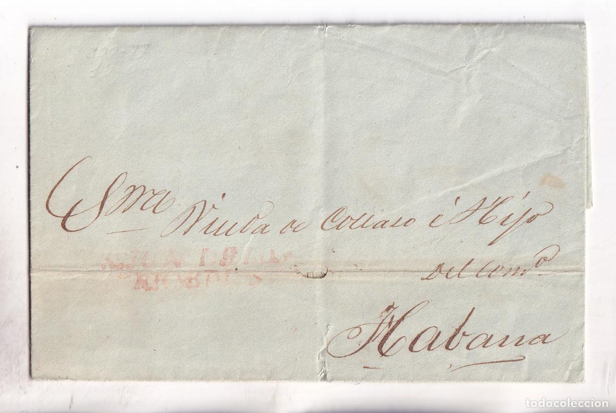 Sellos: PREFILATELIA. CARTA ENTERA. REMEDIOS A HABANA. CUBA. 1840