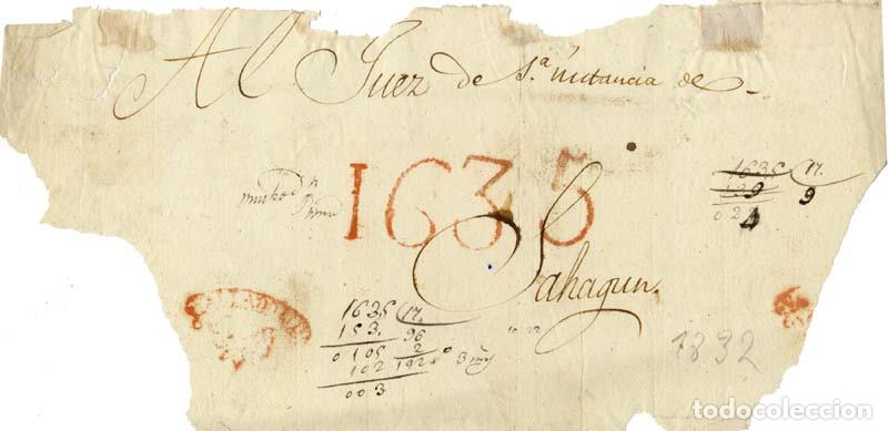 Sellos: FA1895. PORTEOS. Sin fecha, cubierta de Valladolid a Sahagun con porteo de 1635 cuartos
