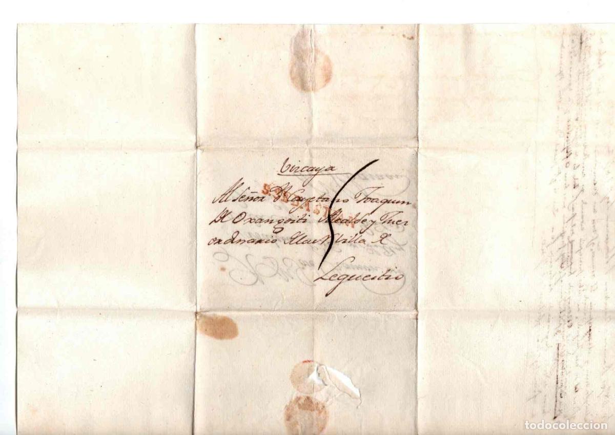 Sellos: SOBRE PREFILATELIA. LEQUEITIO. VIZCAYA. A&Ntilde;O 1829