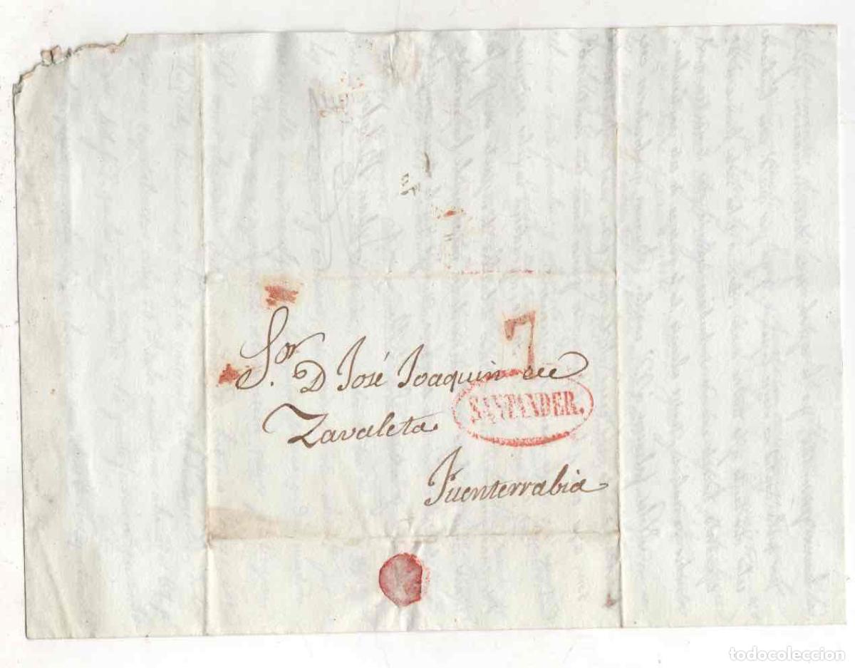 Briefmarken: SOBRE PREFILATELIA SANTANDER A FUENTERRABIA, GIPUZKOA. 1841