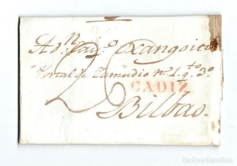 Briefmarken: SOBRE PREFILATELIA CADIZ A BILBAO, A&Ntilde;O 1841