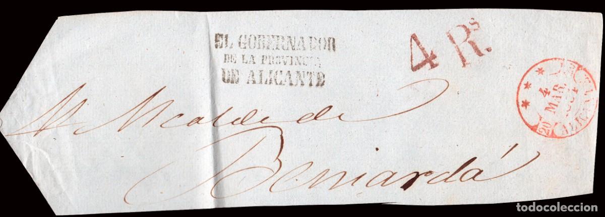 Sellos: Alicante - Prefilatelia - Frontal con Baeza &rdquo;Alicante 4/3/54&rdquo; + marca &rdquo;El Gobernador de la provincia