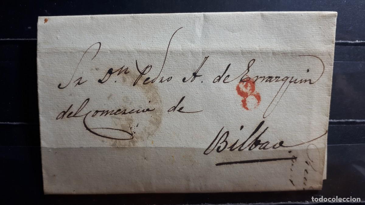 Sellos: Carta circulada de Madrid a Bilbao. 17 Agosto de 1844.