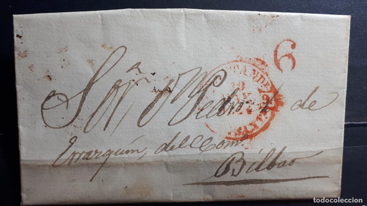 Sellos: Carta circulada de Santander a Bilbao. 19 Mayo de 1844.