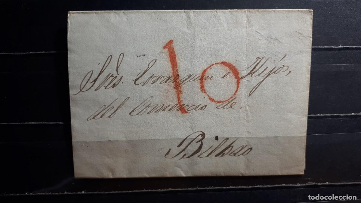 Sellos: Carta circulada de Madrid a Bilbao. 1 de Septiembrede 1838.