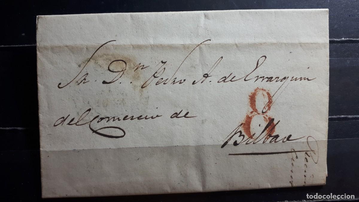 Sellos: Carta circulada de Madrid a Bilbao. 7 Diciembre 1844.