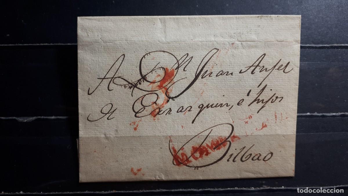 Timbres: Carta circulada de Mondrag&oacute;n a Bilbao. 31 Agosto de 1829.