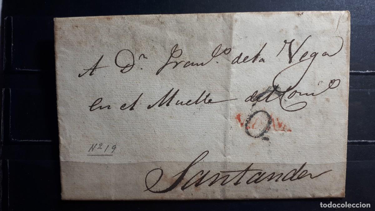 Timbres: Carta escrita y circulada de Bilbao a Santander. 25 Septiembre de 1825.