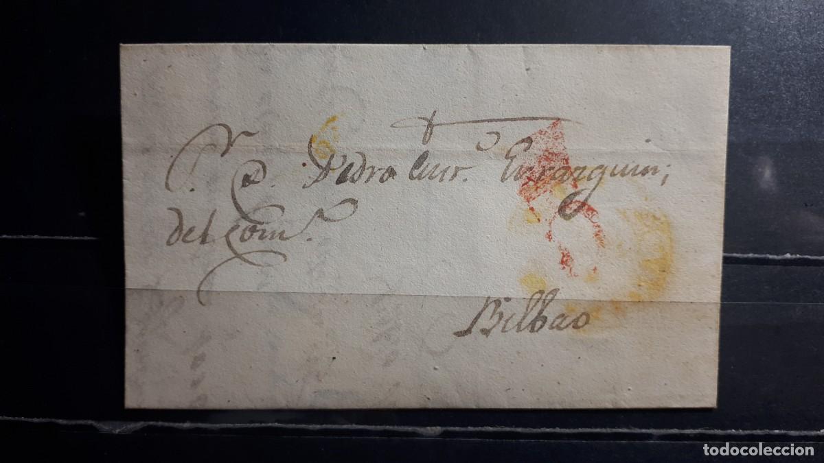 Timbres: Carta escrita y circulada de Tolosa a Bilbao. 2 Julio de 1844.