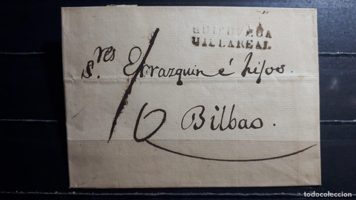 Sellos: Carta circulada de Villarreal a Bilbao.