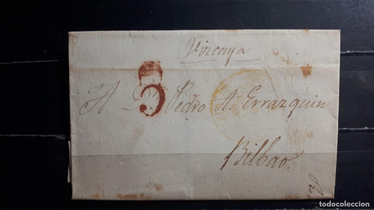 Sellos: Carta circulada de Tolosa a Bilbao. 23 Febrero 1845