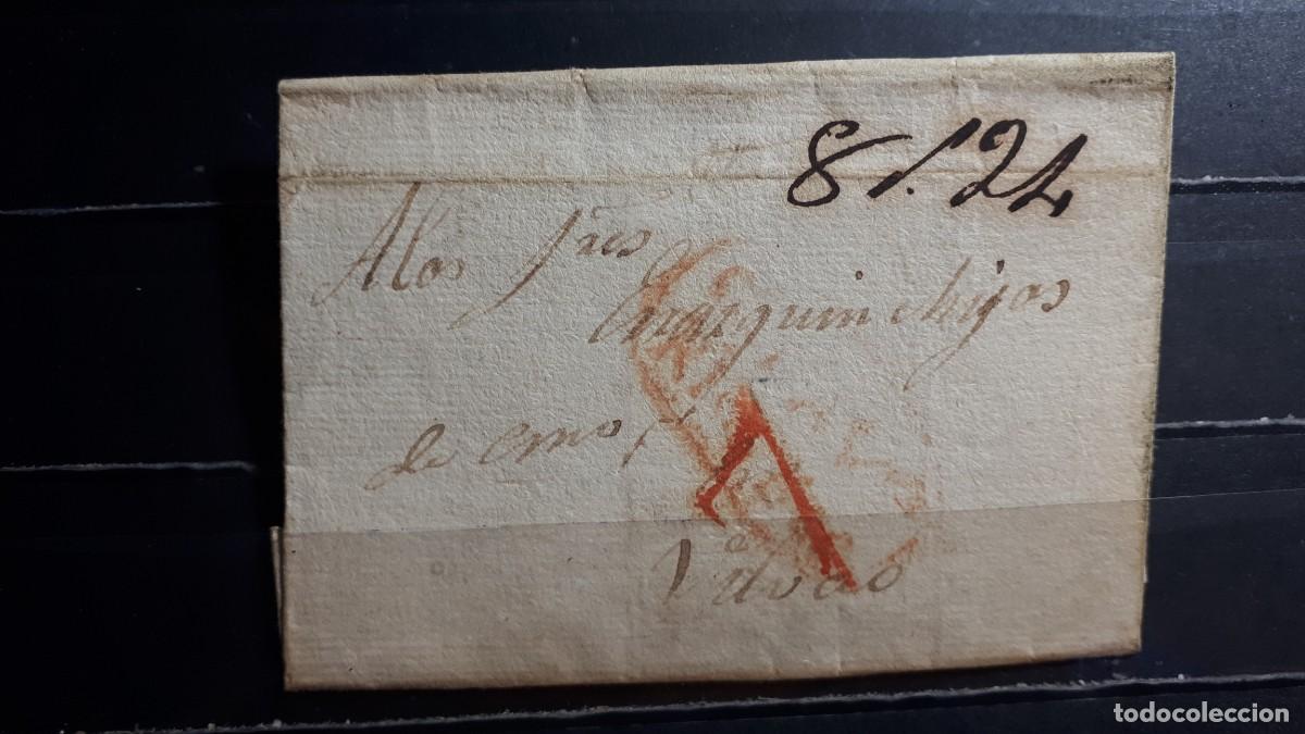 Timbres: Carta circulada de Villarreal a Bilbao. 25 Marzo 1836