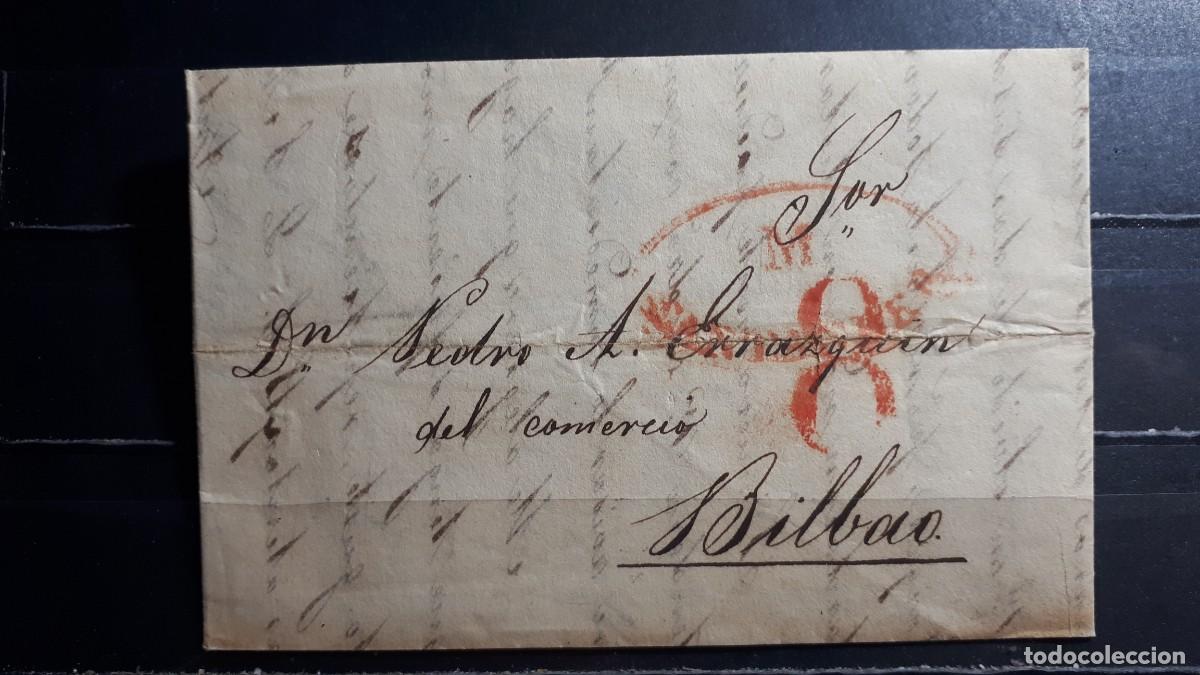 Timbres: Carta escrita y circulada. De Santander a Bilbao. 16 Mayo 1839