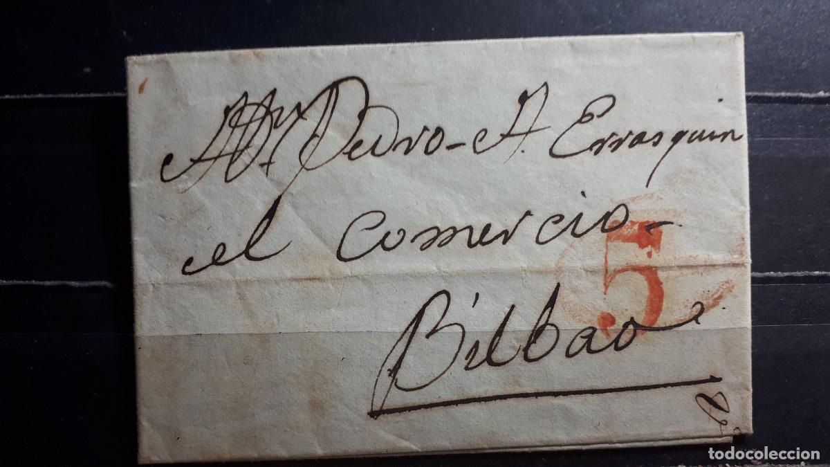 Timbres: Carta escrita y circulada. De San Sebastian a Bilbao. 11 de Febrero 1842