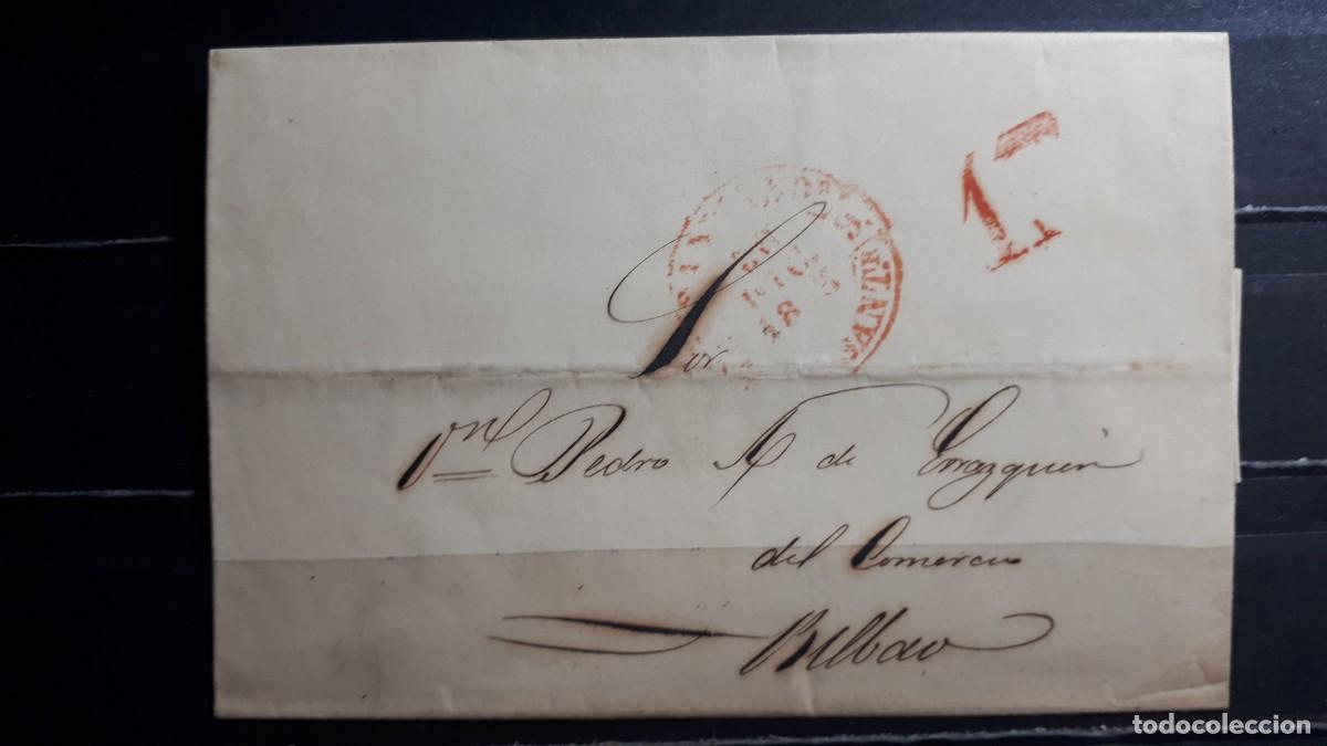 Timbres: Carta circulada. De Santander a Bilbao. 30 diciembre 1845