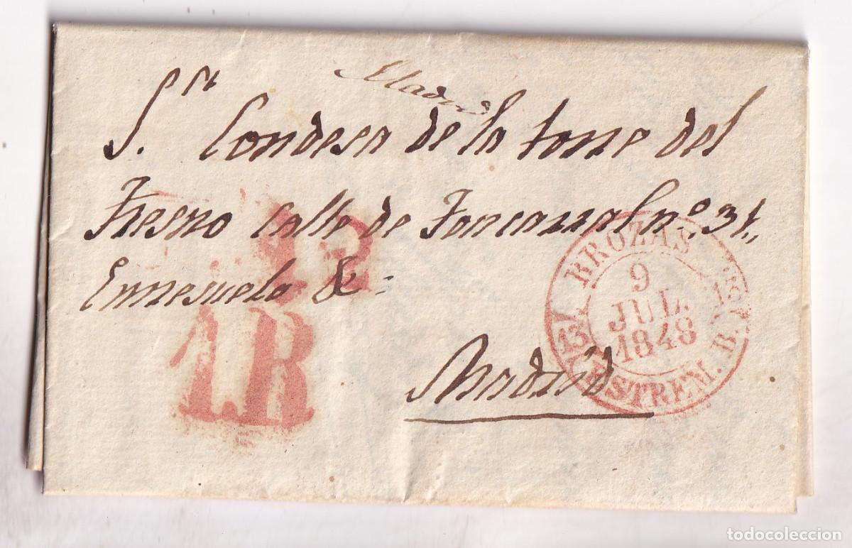 Sellos: PREFILATELIA. CARTA ENTERA. BROZAS. 1848. C&Aacute;CERES. A LA CONDESA DE LA TORRE DEL FRESNO