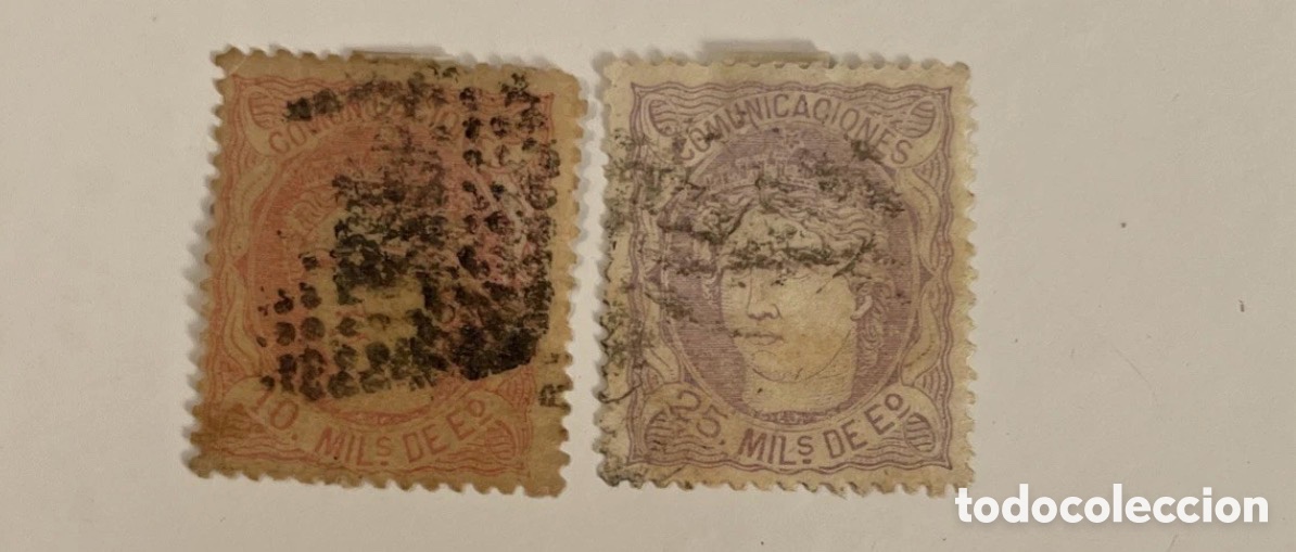 Timbres: Espa&ntilde;a 1870. EDIFIL 105-106.