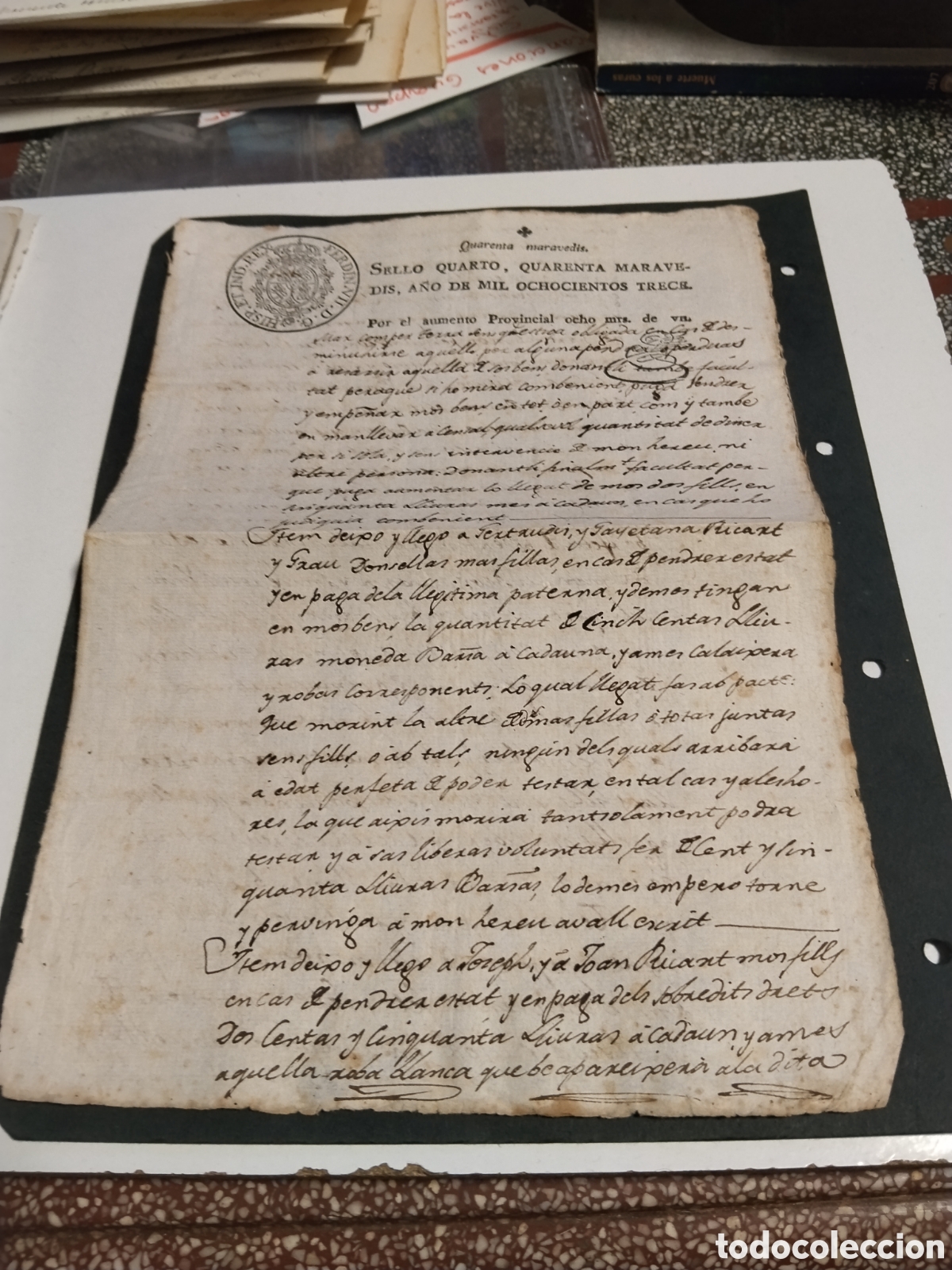 Selos: Prefilatelia sello Fiscal 40 maraved&iacute;es A&ntilde;o 1813
