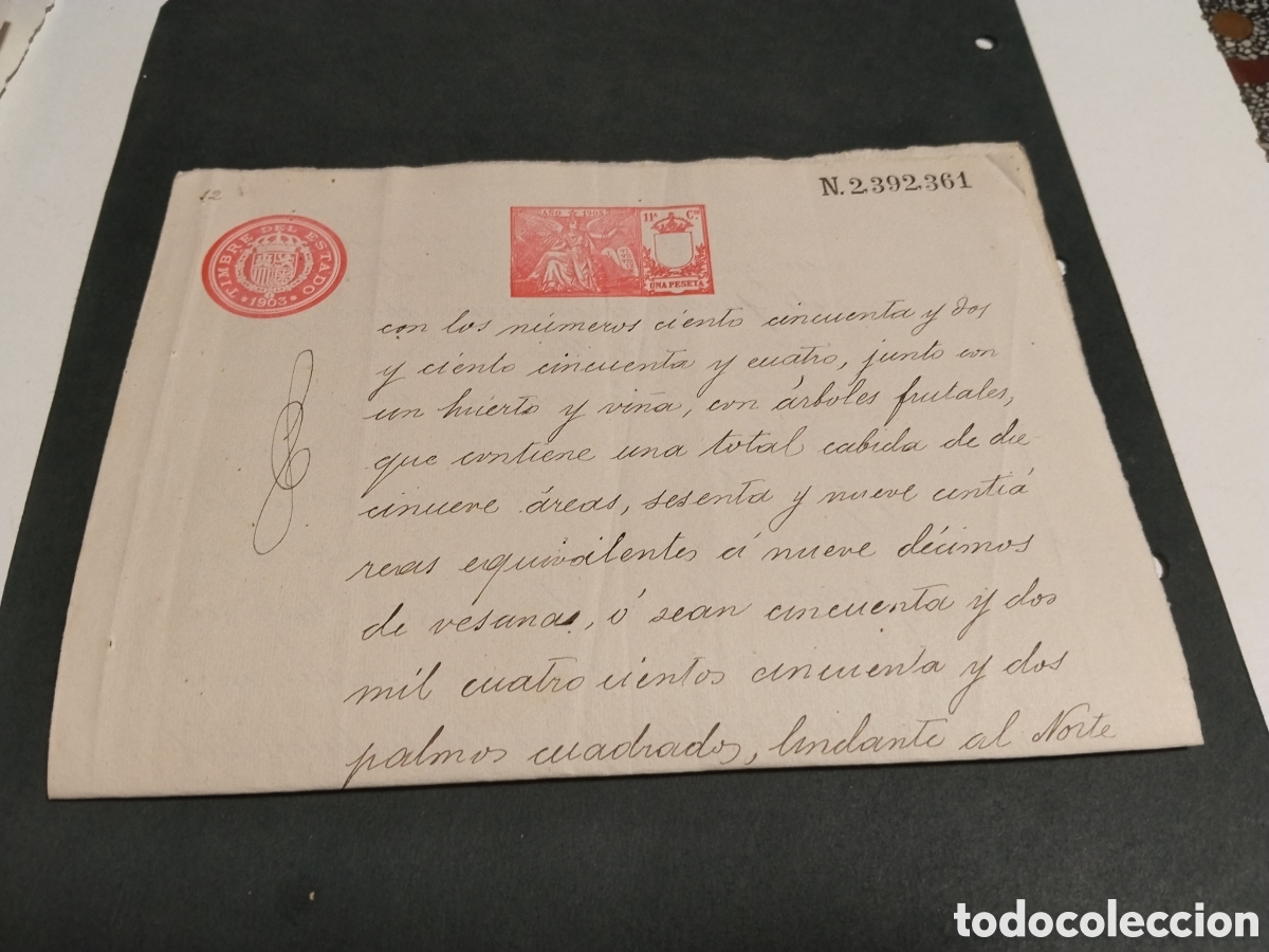 Selos: Prefilatelia Sello Fiscal una peseta 1903