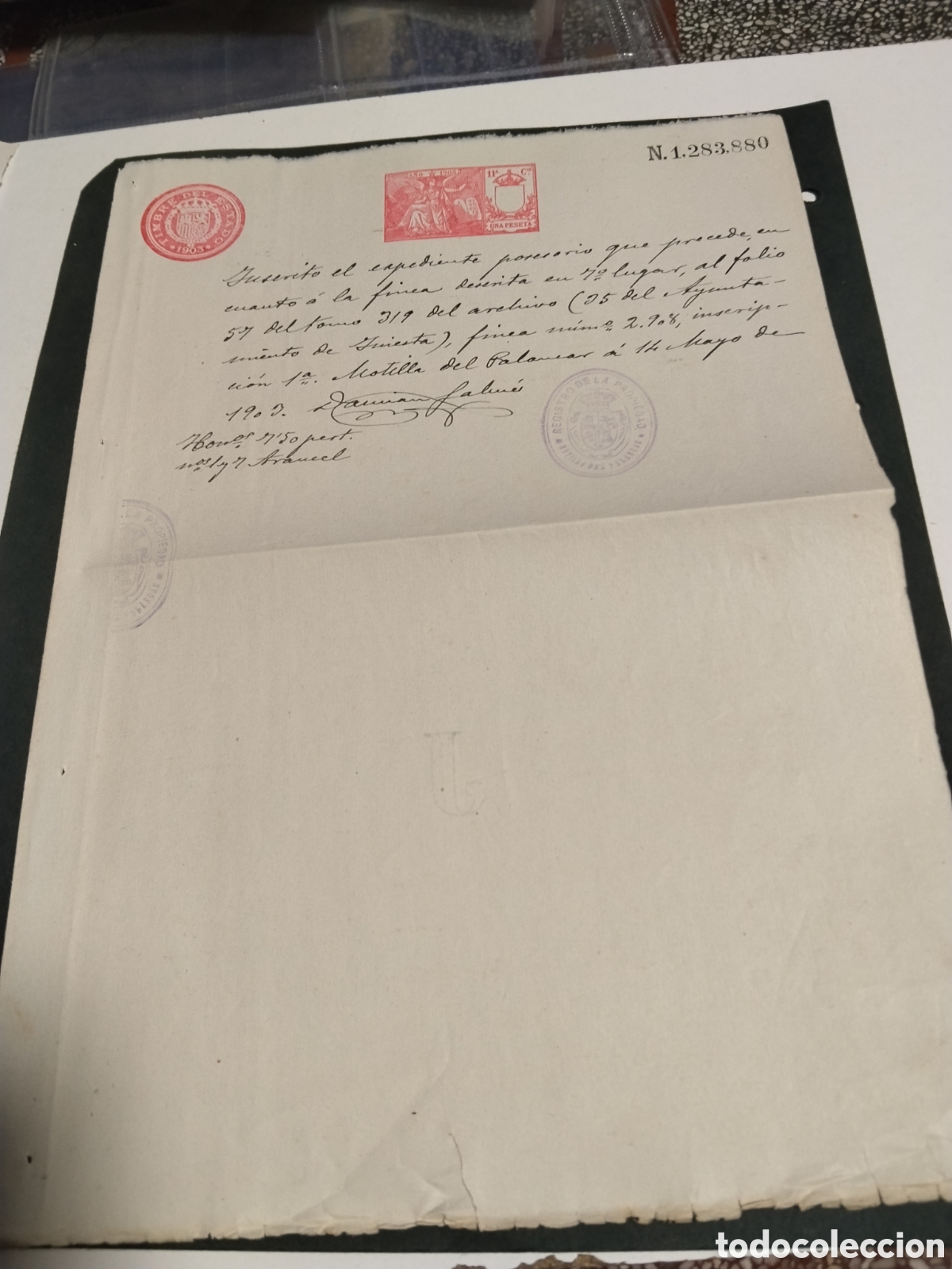 Stamps: Prefilatelia Sello Fiscal una peseta A&ntilde;o 1903