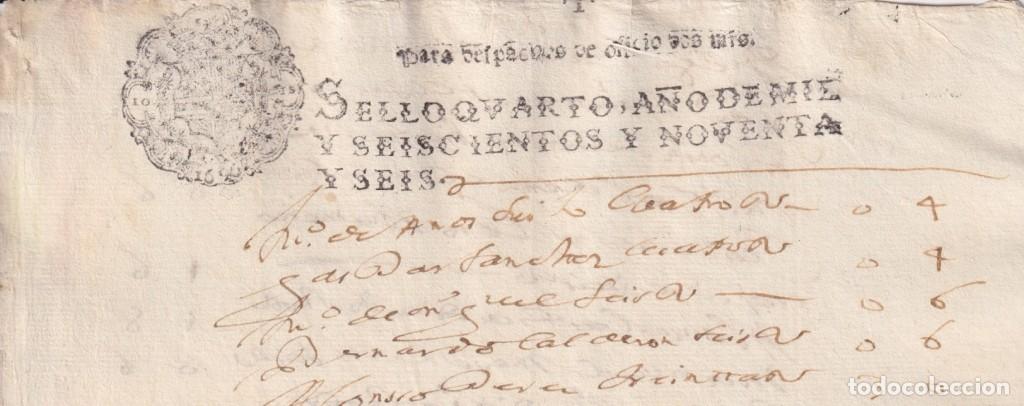 Sellos: 1696-PS-2 ESPA&Ntilde;A SPAIN 1696 SEALLED PAPER REVENUE. SELLO OFICIO.