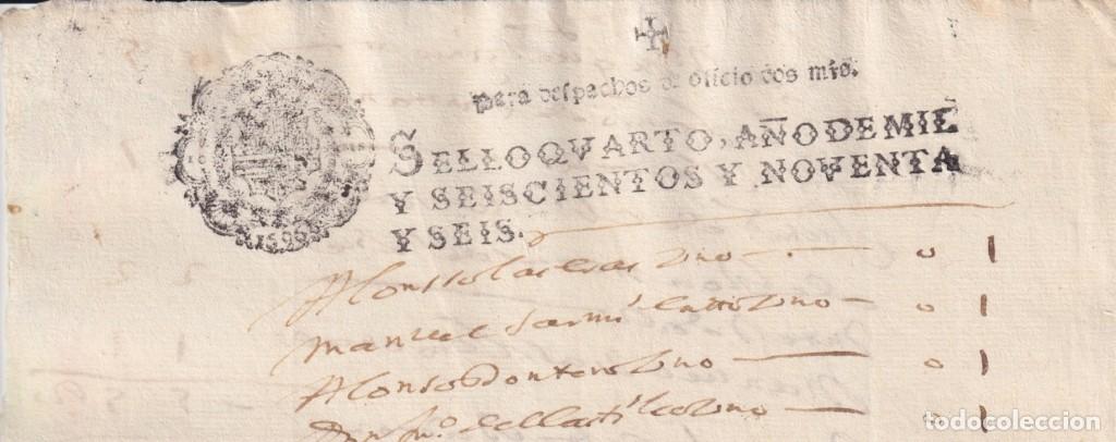 Sellos: 1696-PS-3 ESPA&Ntilde;A SPAIN 1696 SEALLED PAPER REVENUE. SELLO OFICIO.