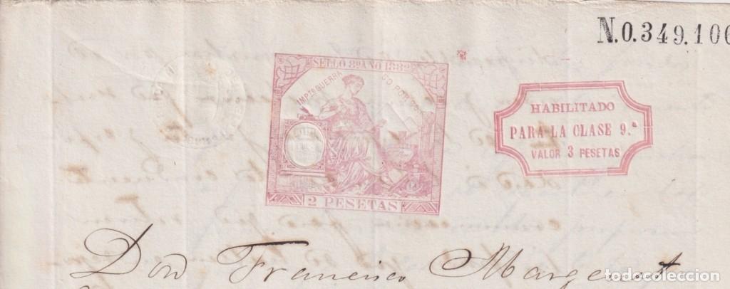 Sellos: 1882-PS-20 ESPA&Ntilde;A SPAIN 1882 SEALLED PAPER REVENUE OVERPRINTED. 9&ordm; + POLIZAS 11&ordm;.