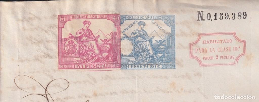 Sellos: 1882-PS-19 ESPA&Ntilde;A SPAIN 1882 SEALLED PAPER REVENUE OVERPRINTED. 9&ordm; + POLIZAS 11&ordm;.