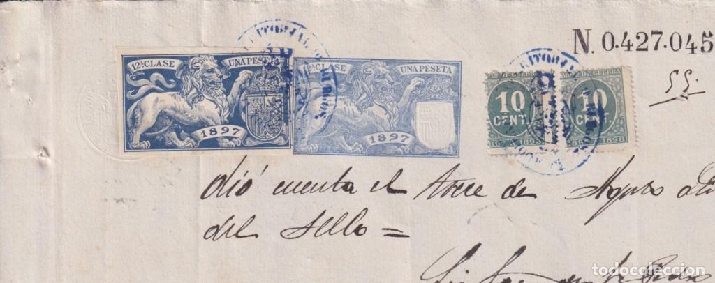 Sellos: 1897-PS-17 ESPA&Ntilde;A SPAIN 1897 SEALLED PAPER REVENUE. SELLO 12&ordm; + 10c WAR TAX.