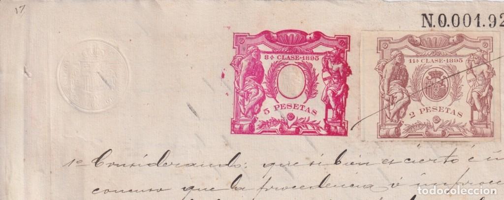 Sellos: 1895-PS-12 ESPA&Ntilde;A SPAIN 1895 SEALLED PAPER REVENUE OVERPRINTED. 8&ordm; + POLIZAS 11&ordm;.