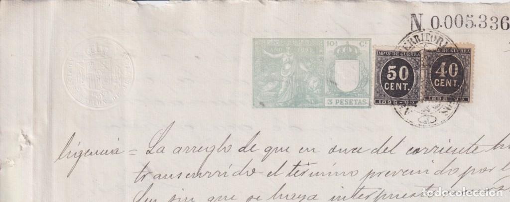 Selos: 1899-PS-12 ESPA&Ntilde;A SPAIN 1899 SEALLED PAPER REVENUE. SELLO 10&ordm; + 50+40c WAR TAX.