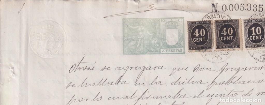 Selos: 1899-PS-11 ESPA&Ntilde;A SPAIN 1899 SEALLED PAPER REVENUE. SELLO 10&ordm; + 10+40c WAR TAX.