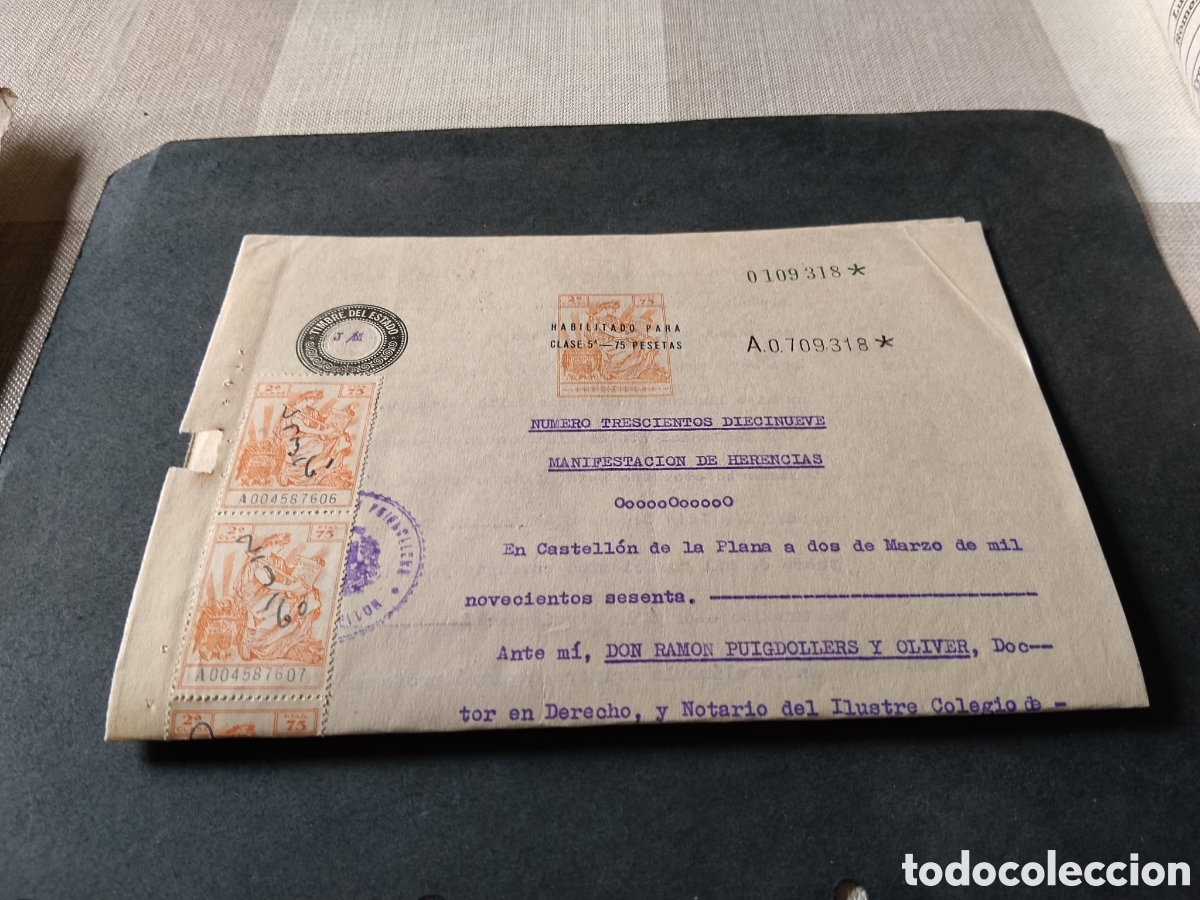 Selos: Prefilatelia Sello Fiscal 75 pesetas
