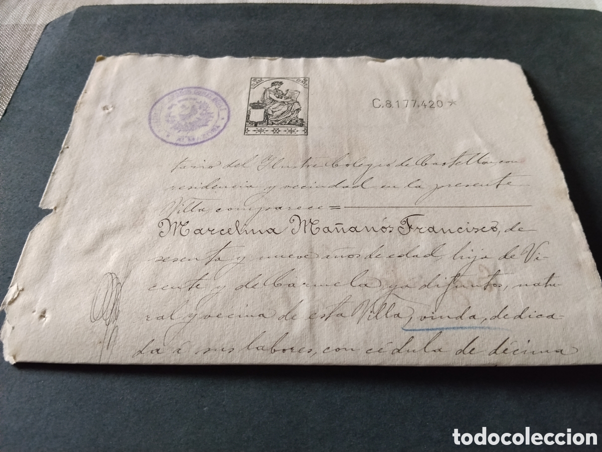 Briefmarken: Prefilatelia Sello Fiscal 10 c&eacute;ntimos