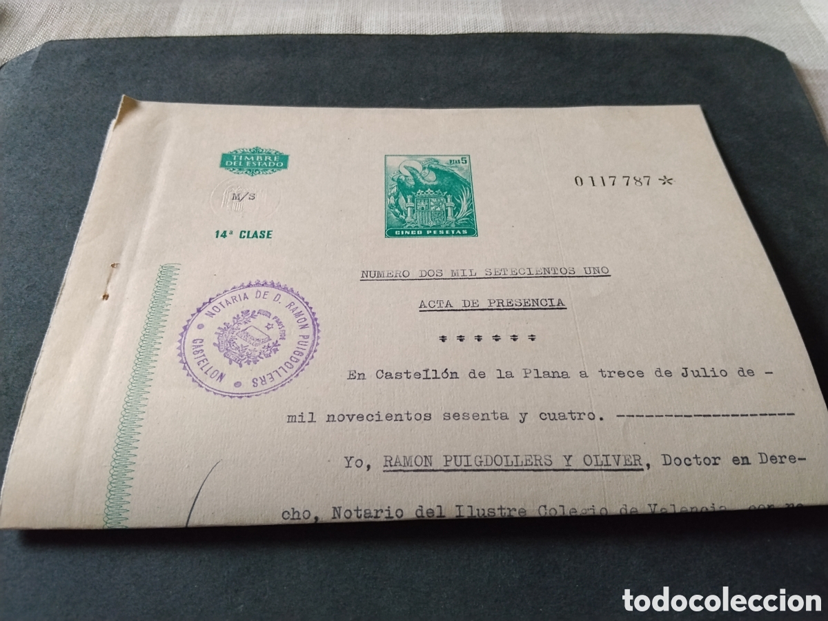 Briefmarken: Prefilatelia Sello Fiscal 5 pesetas verde aguila
