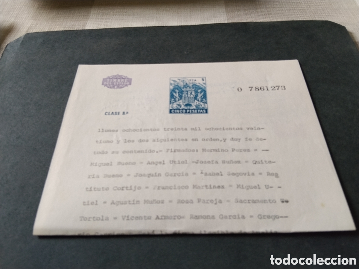 Briefmarken: Timbre del Estado 5 pesetas &aacute;guila azul marino